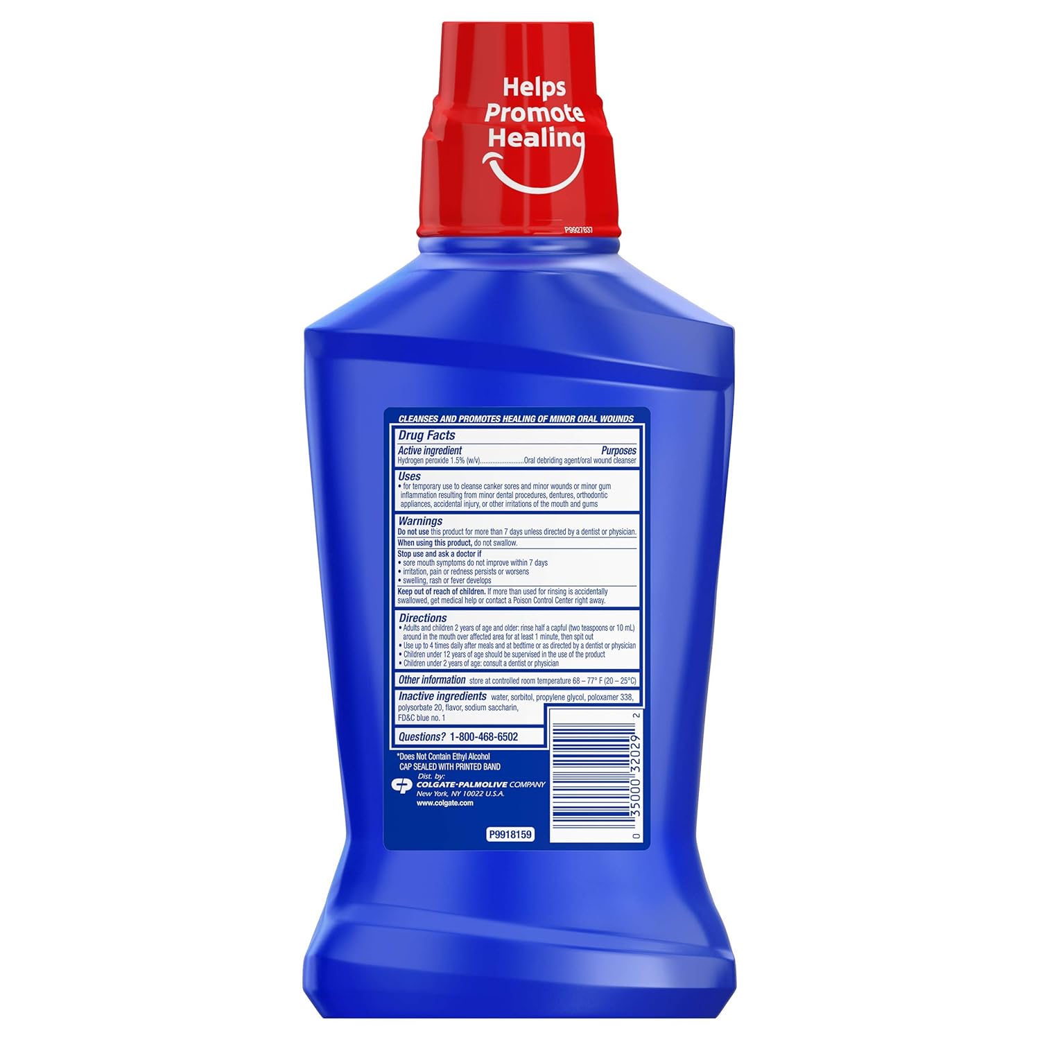 Colgate Peroxyl Mouth Sore Rinse, 1.5% Hydrogen Peroxide, Mild Mint - 500mL, 16.9 fluid ounces : Beauty