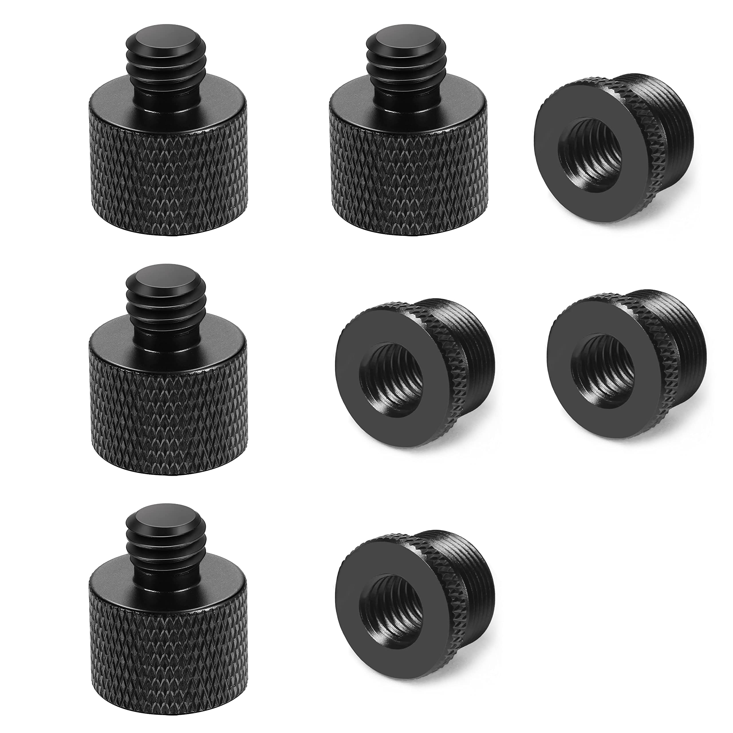 WANGCL 8 Pieces Mic Thread Adapter Set 5/8 Female to 3/8 Male and 3/8 Female to 5/8 Male Screw Adapter Thread for Microphone Stand Mount to Camera Tripod Adapter