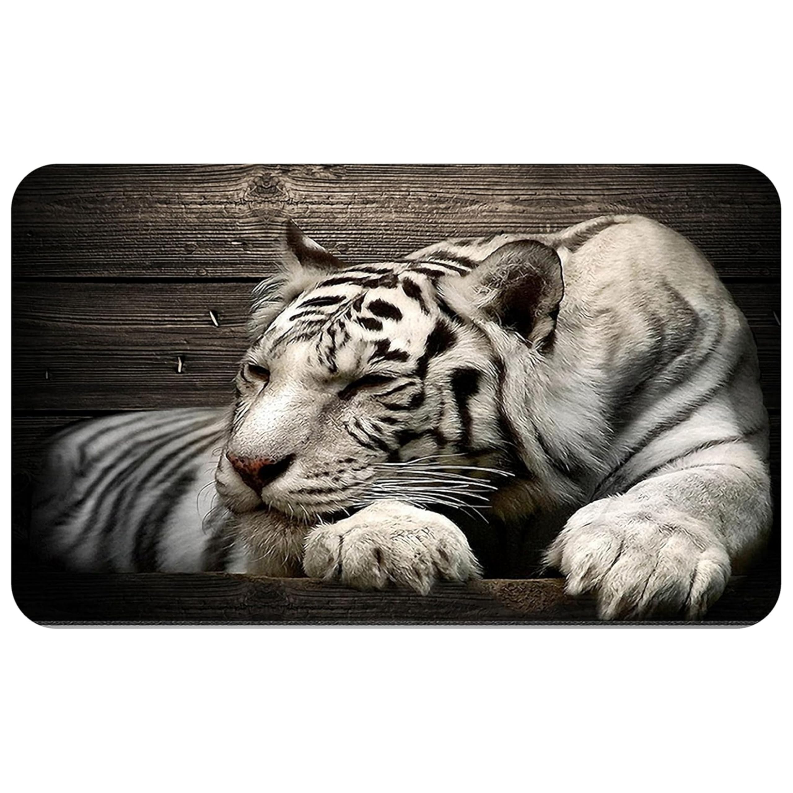 Silent Monsters Mouse Mat Small 10 x 8 inches / 24 x 20 cm, White Tiger, Lasercut Edges, washable & rollable Mouse Pad, Gaming Home Office Mousemat, Mousepad non-slip & quiet, Desk Mat