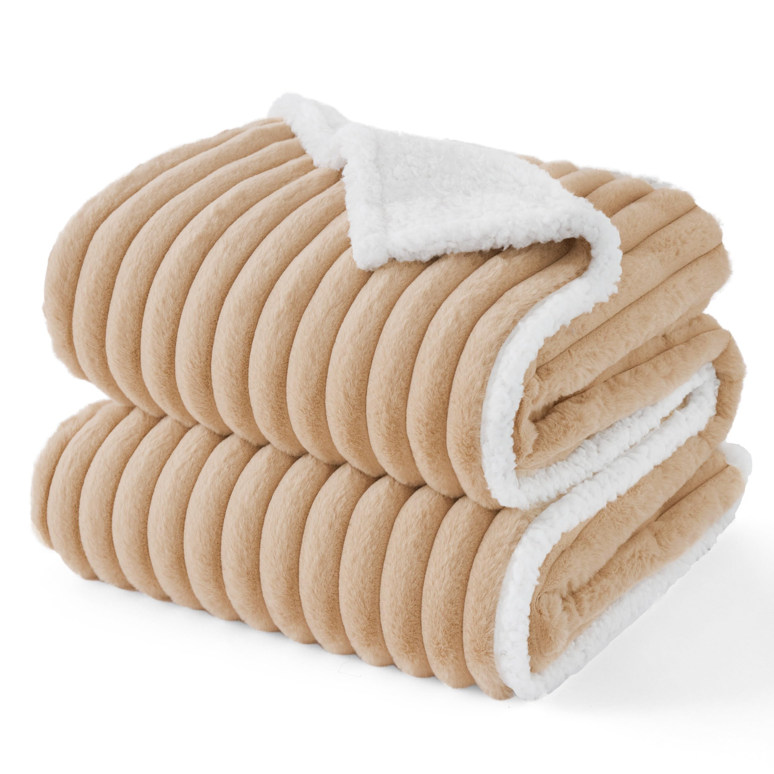 Photo 1 of Bedsure Waterproof Dog Blankets for Large Dogs - Soft Pet Cat Blanket Corduroy Fleece for Couch Bed Protector Washable, Cozy Calming Reversible Furniture Protection for Puppy,50"x60", Tuscan Beige