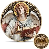 Archangel Gabriel Religious Challenge Coin with Prayer – 3D Angel Pocket Coin with Clear Case – Zinc Alloy Faith Gift for Protection, Guidance, and Inspiration (1.57 Inch)