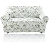 PrinceDeco Stretch Couch Cover Printed Loveseat Cover Colorful Floral Pattern, 1 Pieces Sofa Slipcovers for 2 Cushion Couch Sofa Love Seat Sofa Covers Washable Protector for Kids, Pets