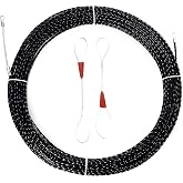 VGongTech 100ft Fish Tape Cable Puller Cable Rods Kit 4.3mm 30M PET Electrical Cable Puller Through Wall Wire Guide Device Threader Fish Cable Fastener