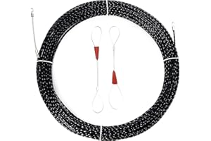 VGongTech 50ft Fish Tape Cable Puller Cable Rods Kit 4.3mm 15M PET Electrical Cable Puller Through Wall Wire Guide Device Threader Fish Cable Fastener