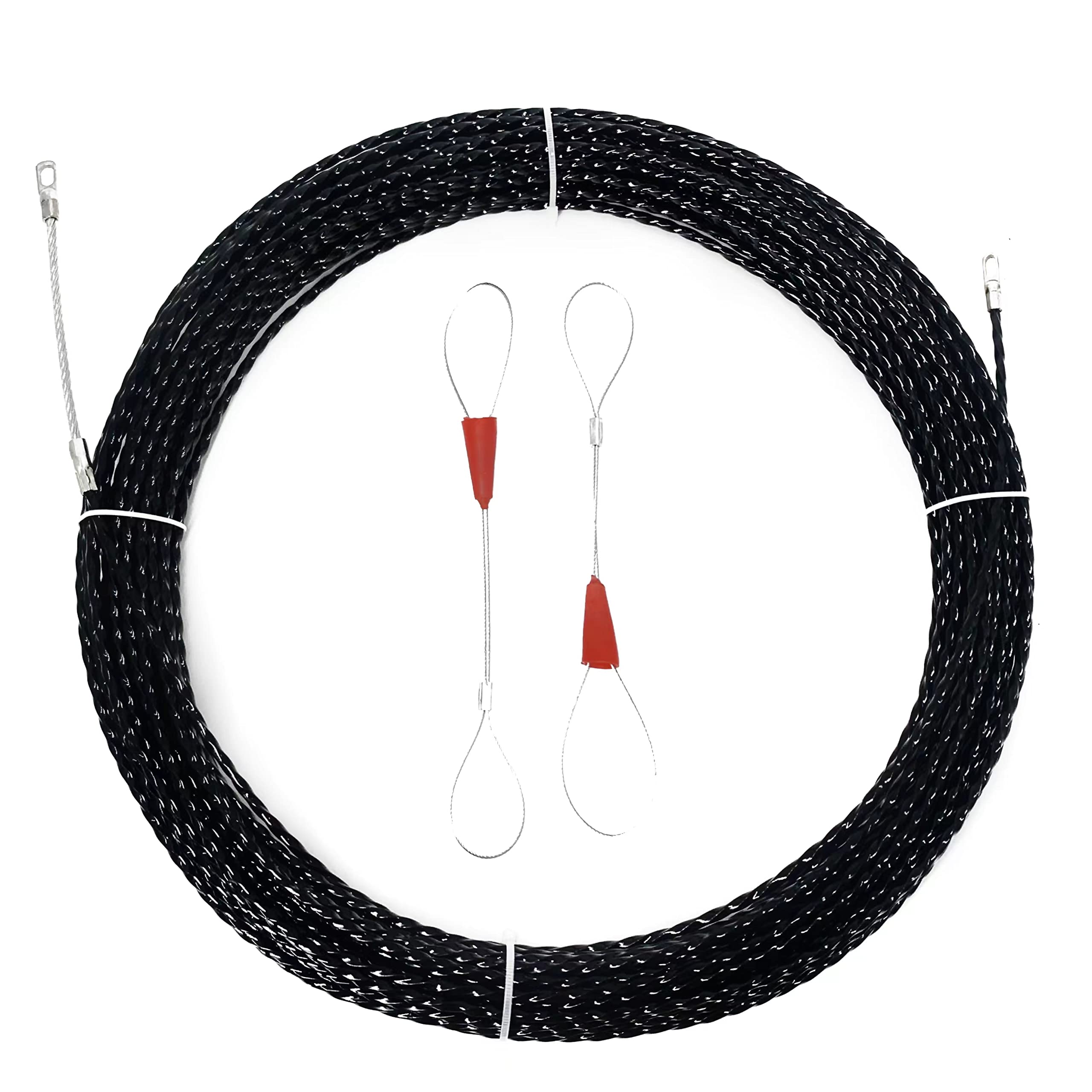 IRSCorp 4.3mm 30M 100ft Fish Tape Cable Puller Cable Rods Kit PET Electrical Cable Puller Through Wall Wire Guide Device Threader Fish Cable Fastener