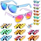 GKTZ Kids Sunglasses Party Favors - Boys Girls Age 3-8 Birthday Goodie Bags Stuffers, Neon Sunglasses with UV 400 Protection for Kids Classroom Favors - 24 Packs