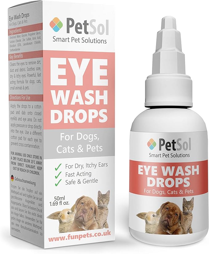 PetSol Eye Drops for Dogs and Cats 50ml Eye Care Balsam for Pets