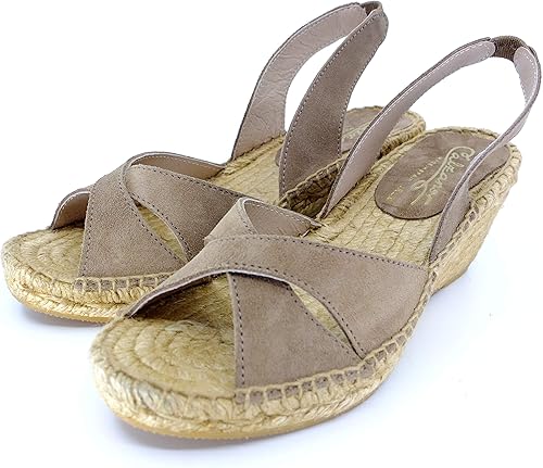 Amazon カルザノール 815 エスパドリーユ スウェード レザー サンダル レディース スペイン製 Taupe モカベージュ ファッションサンダル