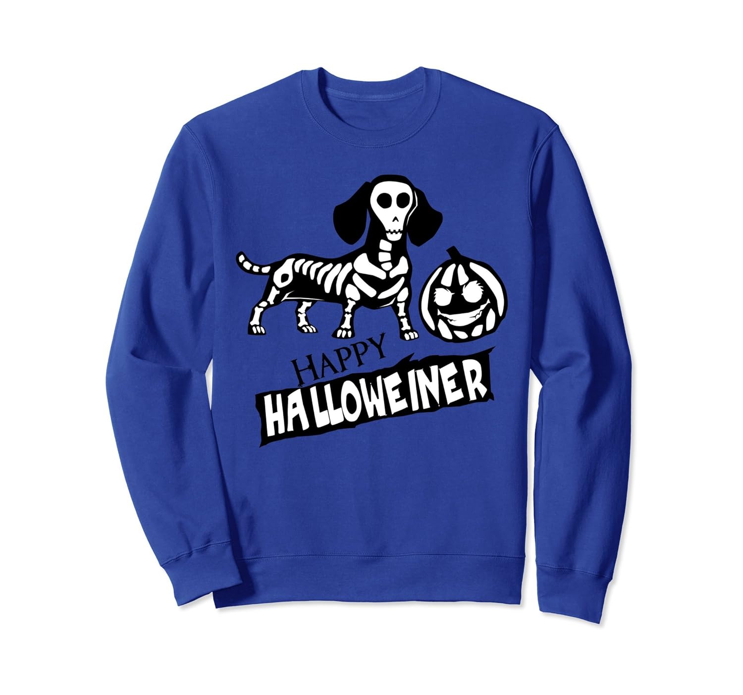 Funny Weiner Dog Halloween Sweatshirt, Happy Halloweiner-ANZ