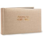 Holoary Small 4x6 Photo Album - Holds 50 Photos, Linen Hard Cover, Black Pages