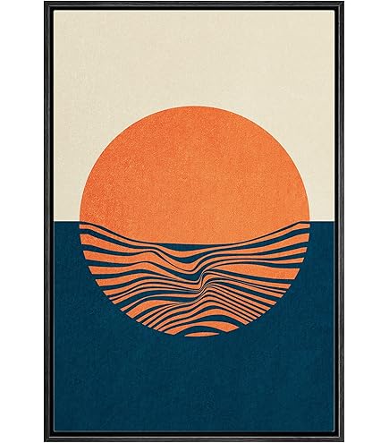 Amazon.com: IDEA4WALL Framed Canvas Print Wall Art Geometric Neon