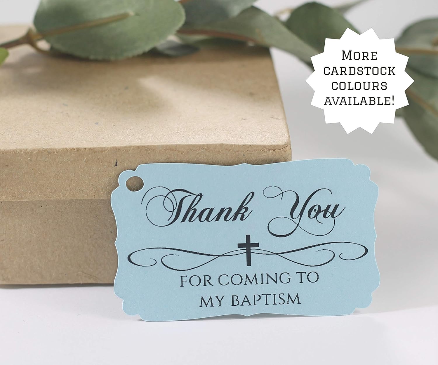 Blue Baptism Tags Thank You for Coming to My Baptism (Set