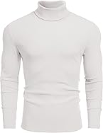 COOFANDY Men's Ribbed Turtleneck Sweater Casual Basic Long Sleeve Knitted Pullover Sweater