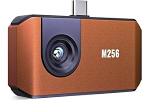 AMPBANK M256 Thermal Imager, 256x192 IR Resolution Thermal Imaging Camera, 512x384 TISR Resolution, 25Hz Refresh Rate, -4°F~842°F Temp Range(Brown)