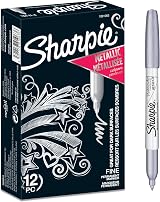 Sharpie Metallic Permanent Markers Fine Point Silver 12 Count