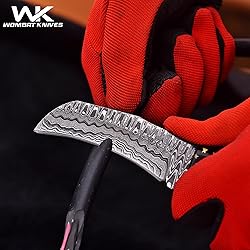 WOMBAT KNIVES Handmade Damascus Steel Lineman tools