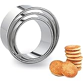 3PCS Cookie Cutters, COKUMA Biscuit Cutter Tools, Stainless Steel Round Cookie Cutter, Donut Cutter Ring Molds for Baking (3.