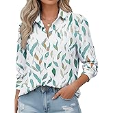 COUXILY Soft Wrinkle-Free Button Down Stretch Shirts for Women, Breathable Moisture-Wicking Casual Work Dress Tops