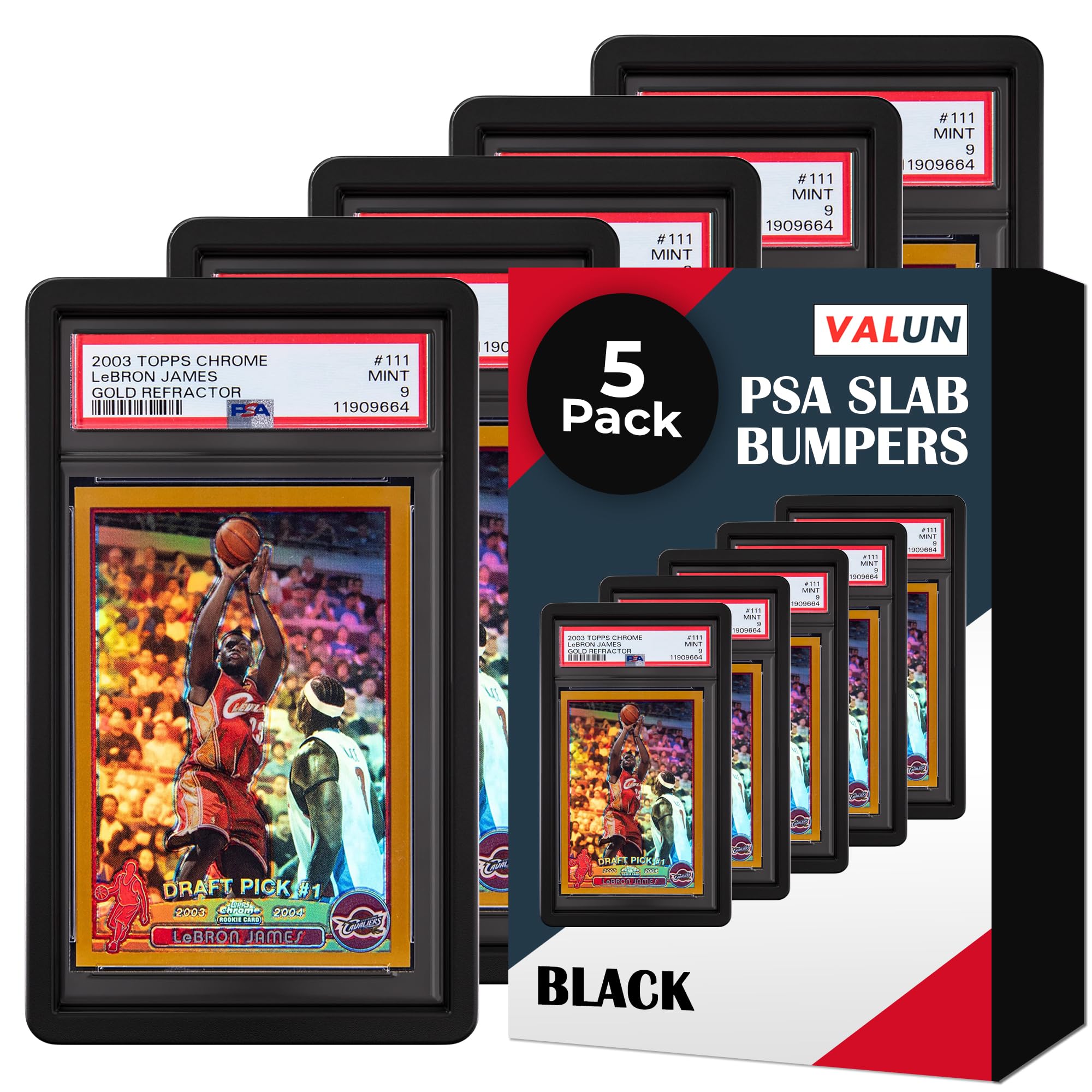 Photo 1 of VALUN PSA Slab Bumper 5 PACK (BLACK) – Hard TPU PSA Slab Protector Guard for Graded Cards – PSA Slab Bumper Guard for PSA Slabs – Card Slab Protector for PSA Card Protection