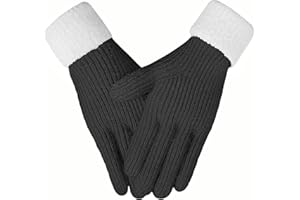 Pleneal Winter Gloves for Women, Warm Touchscreen Texting Knit Fleece Lined Thermal Glove for Cold weather