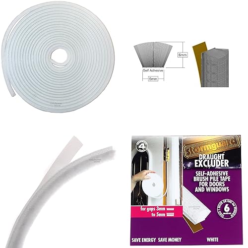 VSeal 5M White Draught excluder Weather Proofing Seal self Adhesive Gap Filler Stormguard