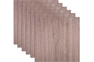 huzile Walnut Plywood 6pcs, 0.15" x 11.8” x 11.8” Real Wood Plywood Sheets Premium for Laser Cutting, Engraving, CNC Cutting, Painting, Fretwork and Wood Burning