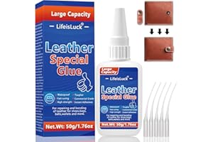 LIFEISLUCK 50g Large Leather Glue, Super Glue for Leather Instant Heavy Duty Vinyl Repair Glue, Waterproof High Temperature Resistant Clear Leather Adhesive for Furniture Shoes Bags Seats Sofa Leather Glue