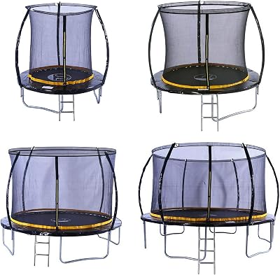 KANGA 12ft Trampoline with Enclosure Ladder and Anchor Kit Curved Shape