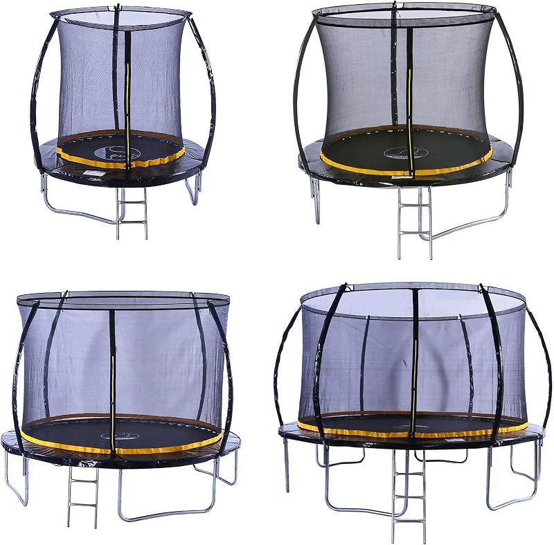KANGA 12ft Trampoline with Enclosure Ladder and Anchor Kit Curved Shape