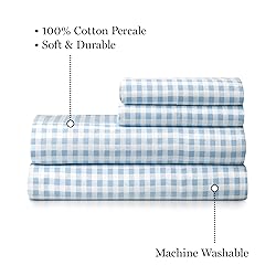 MARTHA STEWART Gingham Check Full Size Sheet Set