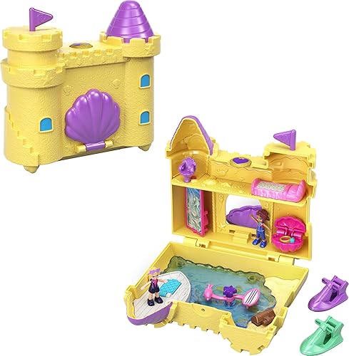 Polly Pocket Travel Toy with Micro Dolls, Dolphin Pet Water