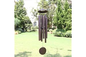 ASTARIN Outdoor Wind Chimes, 45 in Memorial Chimes with 6 Heavy Tubes, Large Deep Tone for Garden Hanging Decor, Sympathy Gifts. Bronze