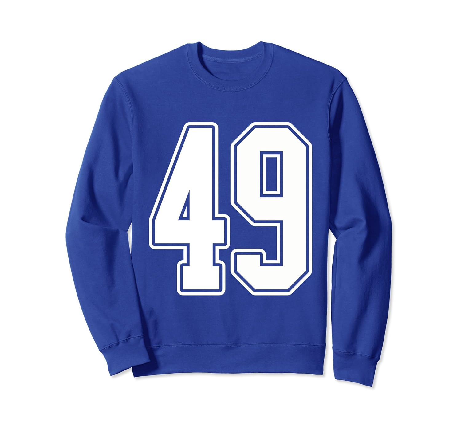 #49 White Outline Number 49 Sports Fan Jersey Sweatshirt-Rose