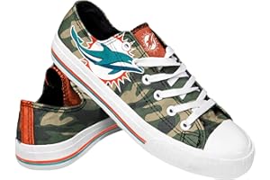 FOCO Women's NFL Camo Low Top Canvas Sneakers Shoes