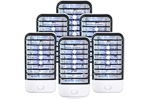 JAHYELEC 6 Pack Plug in Bug Zapper Indoor Flying Insect Trap, Electronic Mosquito Zapper Ultimate Fly Zappers Gnat Traps Lamp for Bug Insect for Home, Kitchen, Bedroom, Living Room,Office, Black ﻿