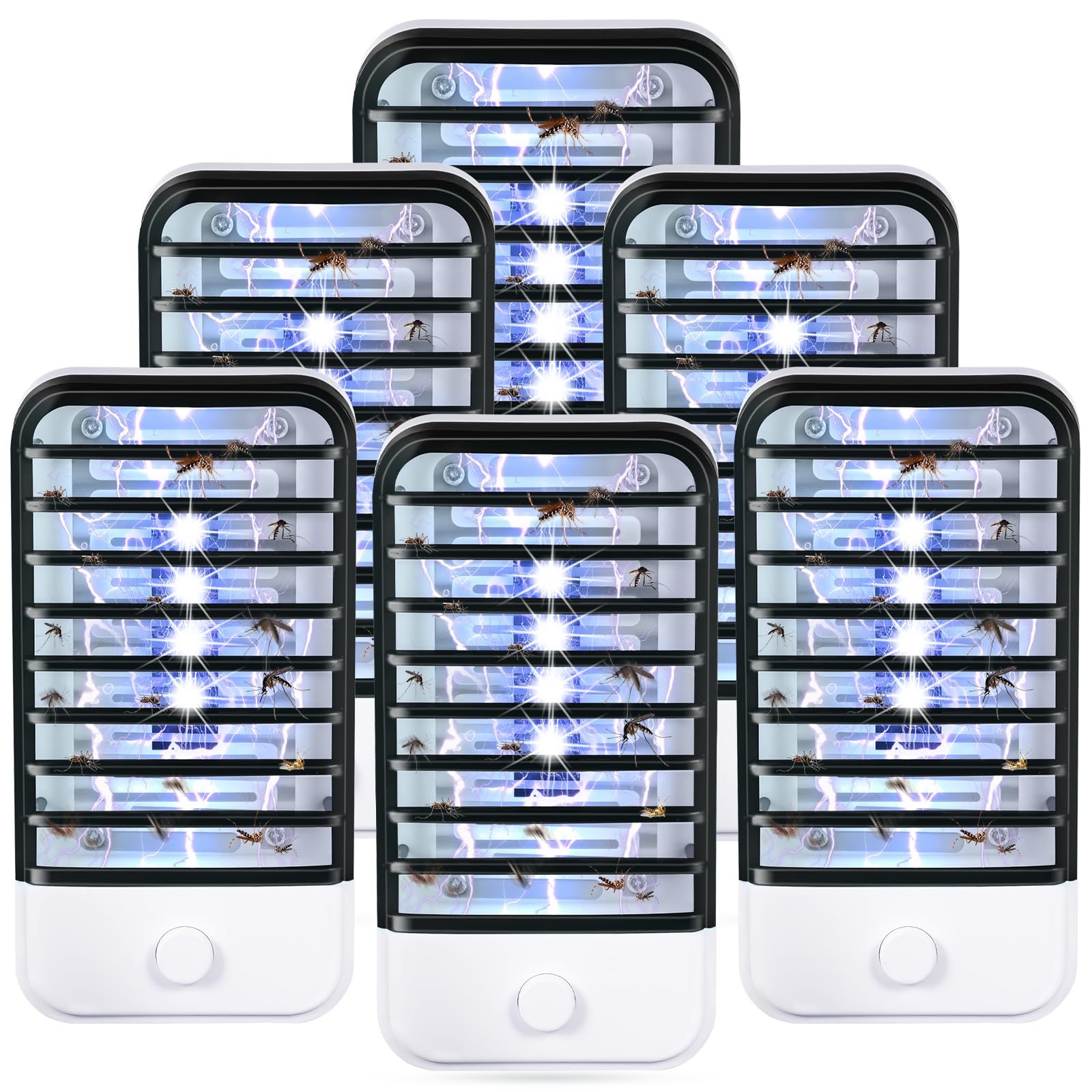 Photo 1 of 6 Pack Plug in Bug Zapper Indoor Flying Insect Trap, Electronic Mosquito Zappers Fly Zapper Gnat Traps Lamp for Bug Insect for Home, Kitchen, Bedroom, Living Room,Office, Black ?
