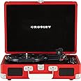 Crosley CR8005DP-RE1 Cruiser Plus Vintage 3-Speed Bluetooth in/Out Suitcase Vinyl Record Player Turntable, Red