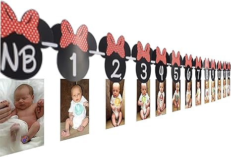 Amazon Com Minnie Mouse 12 Month Photo Banner One Banner