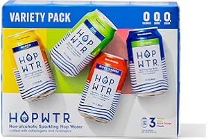HOP WTR - Sparkling Hop Water - Variety Pack (12 Pack) - NA Beer, No Calories or Sugar, Low Carb, With Adaptogens and Nootropics for Added Benefits (12 oz Cans)