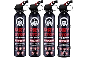 MEINV Dry Stop Fire Extinguisher Spray - 4 Pack Portable Fire Extinguisher with Mount for Boat Vehicle Home Car Garage Kitchen, 600g Dry Powder Fire Extinguishers for Electrical Grease Battery Fires & More