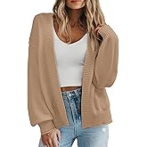 BTFBM Womens Oversized Cardigan Sweaters 2025 Fall Long Sleeve Knit Open Front Lightweight Sweater Outwear Coats