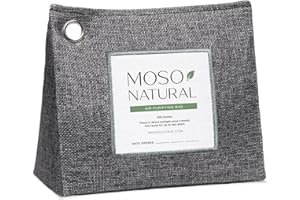 Moso Natural Air Purifying Bag 600g, Premium Bamboo Charcoal Odor Absorber, Room Deodorizer for Large Spaces, Bedroom, Kitchen, Basement, Pet Odor Eliminator for Home, 21oz Charcoal Bags