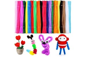 Caydo 1000 Pieces Pipe Cleaners Assorted 20 Colors Chenille Stems Bulk for Kids Art and Crafts Projects and Decorations(6 mm 
