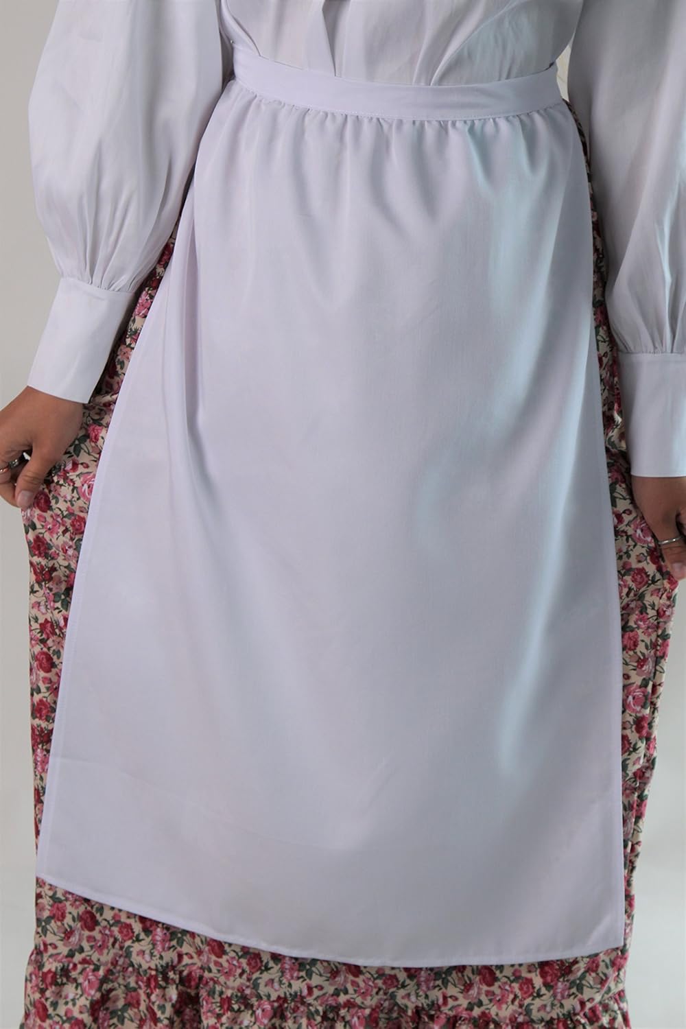 Simple White 30" Long Peasant Apron (Choose Size) (Girls, White - Girls): Clothing