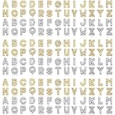 156 Pcs Full Rhinestone Letter Charms, A-Z 8mm Alphabet Charm for DIY, Slide Crystal Letters, Jewelry Making Charms for DIY Necklace Choker Wristbands Bracelets Hair Clips Shoelace, Silver and Gold