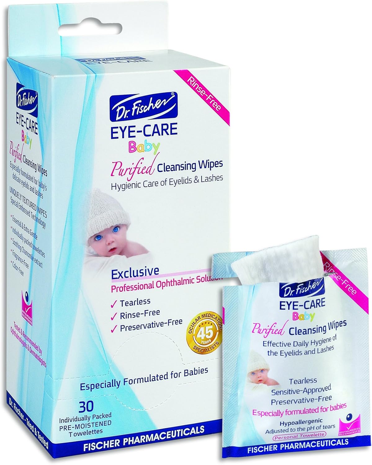 Dr. Fischer Eye Care Baby Clean Wipes Purified, NonIrritating & Eyelid