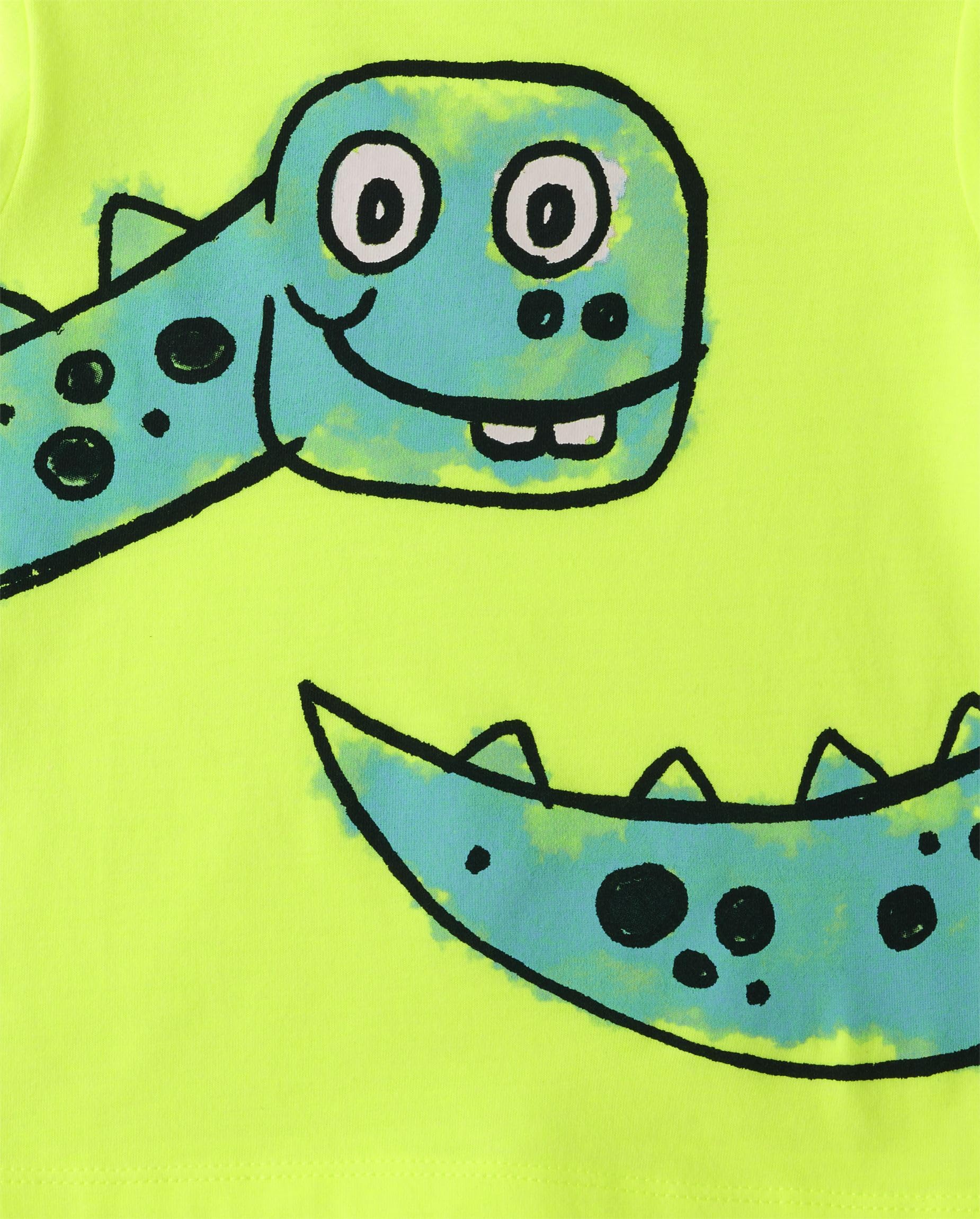 The Children's Place Baby Boy's and Toddler Dino Short Sleeve Graphic T-Shirts,Multipacks, Dinosaurs 3-Pack, 18-24 Months