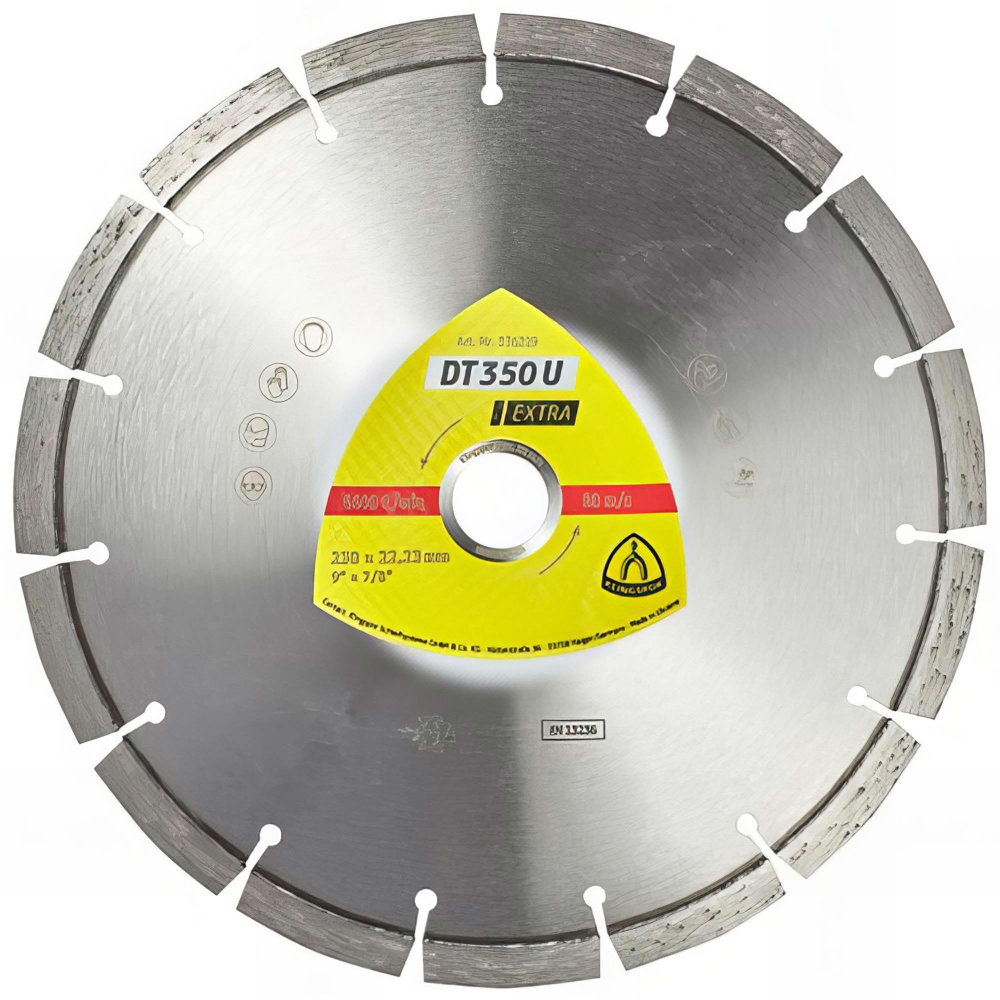 Klingspor DT 350 U 336215 Extra Diamond Cutting Disc 125 x 2.4 x 22.23 mm 9 Segments Standard Teeth for Construction Site Materials and Concrete