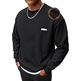 VOGSTART Mens Corduroy Fleece Lined Sweatshirts Thermal Loose fit Casual Long Sleeve Pullover Shirt (S-XXL)