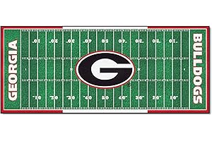 FANMATS - 7338 NCAA University of Georgia Bulldogs Nylon Face Football Field Runner 30"x72"